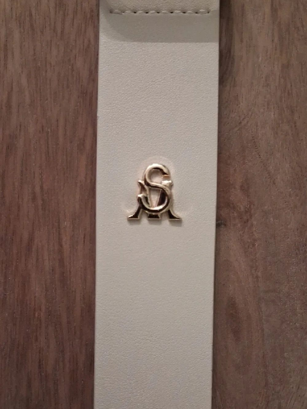 Steve Madden Cream Belt with Gold Buckle